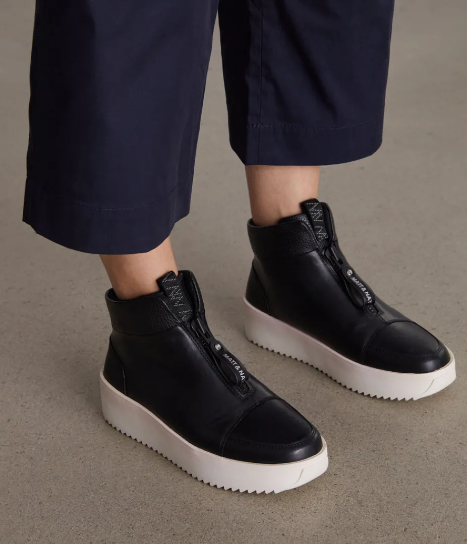 Sneakers | Heels | Matt & Nat Mattnat Footwear FLERI Women's Vegan High Top Sneakers BLACK