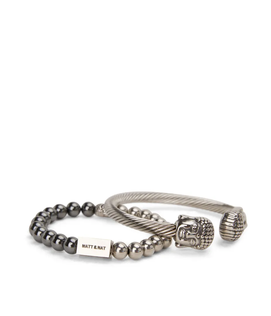 mattnat_healing__stainless_steel_bracelet_2.webp Bracelets | Matt & Nat Mattnat HEALING - Stainless Steel Bracelet GREY