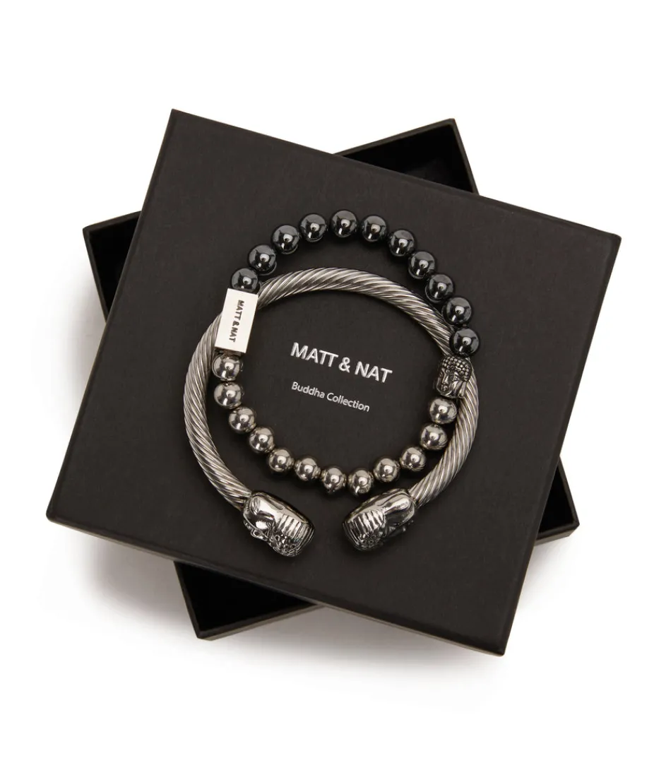 mattnat_healing__stainless_steel_bracelet_3.webp Bracelets | Matt & Nat Mattnat HEALING - Stainless Steel Bracelet GREY
